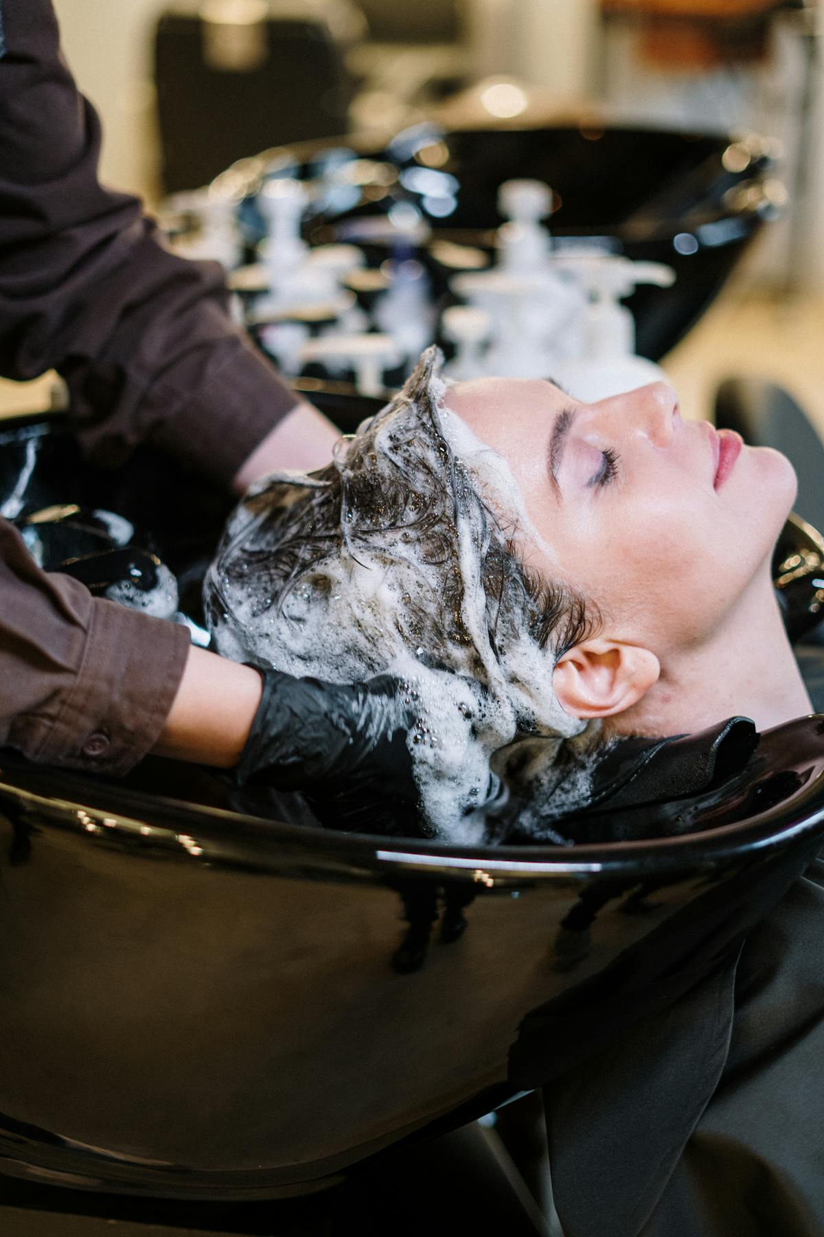 Beautiful hair color and highlights service at Star Beauty Salon.